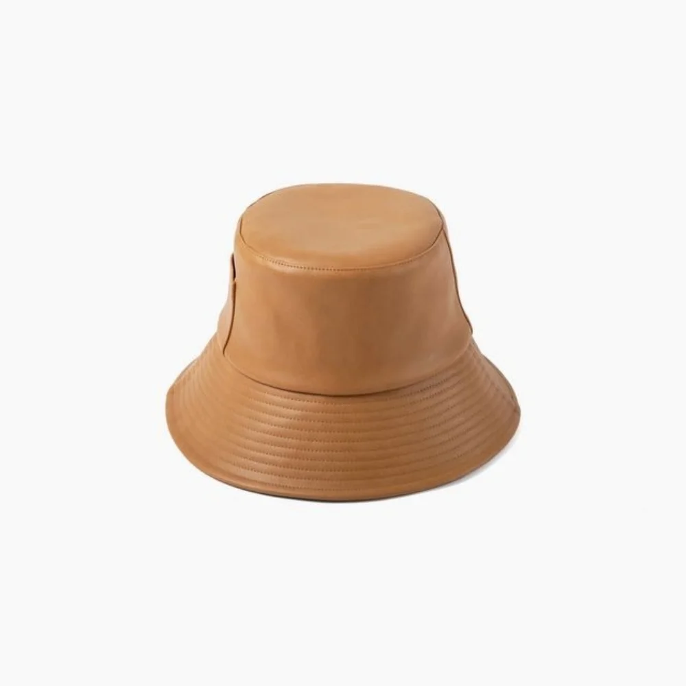 Lack Of Color Tan Leather Bucket Hat - Picture 1 of 3